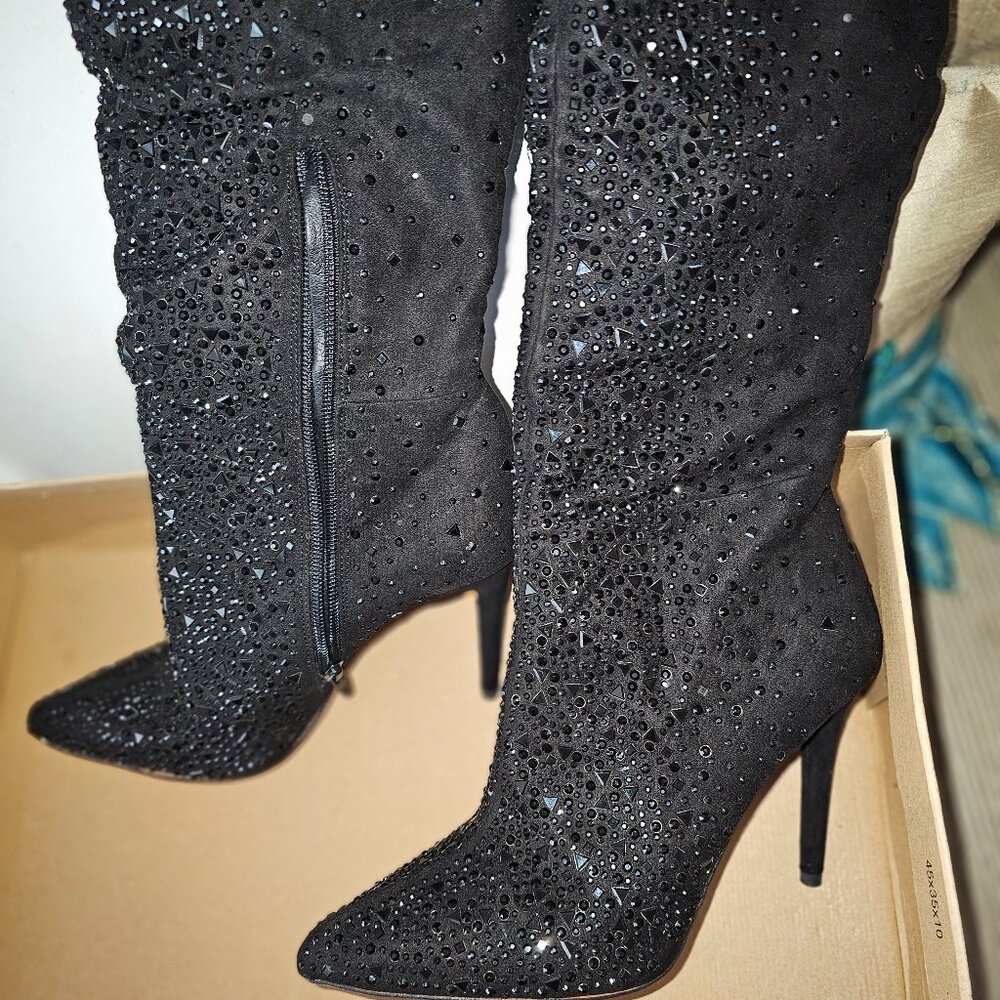 Jessica Simpson OTK Rhinestone Boots - Picture 5 of 7
